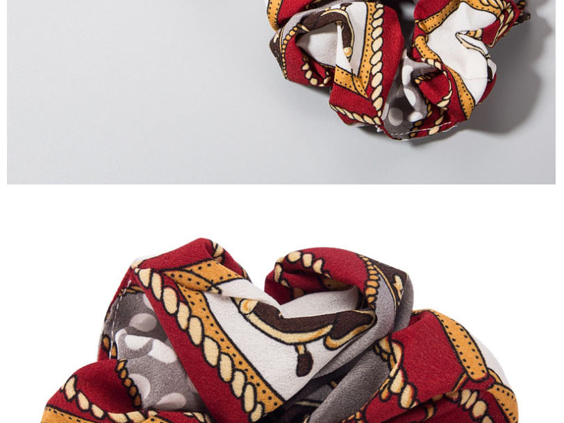 Fashion Khaki Printed Fabric Bowel Hair Rope,Hair Ring
