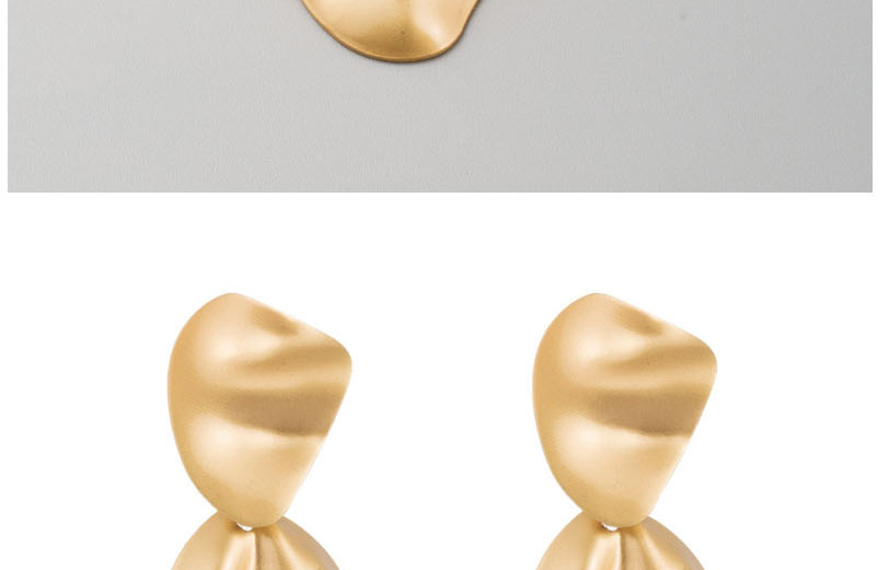 Fashion Golden Alloy Irregular Bump Face Geometric Earrings,Drop Earrings