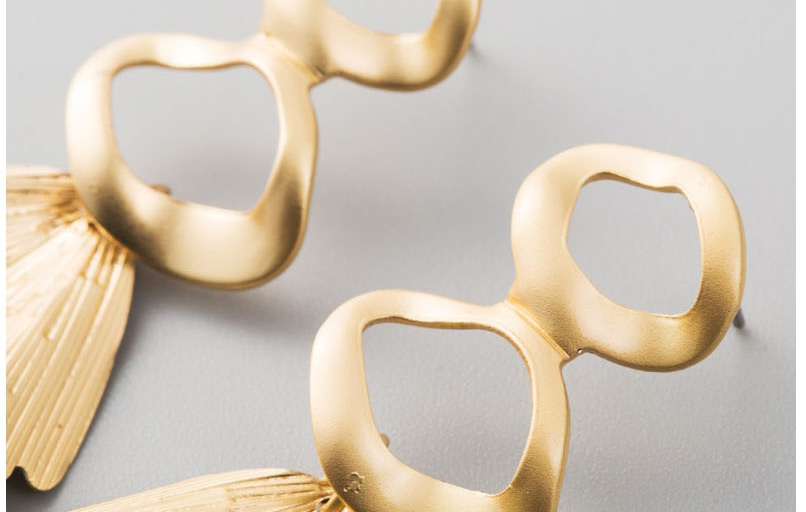 Fashion Golden Metal Leaf Irregular Concave Stud Earrings,Drop Earrings