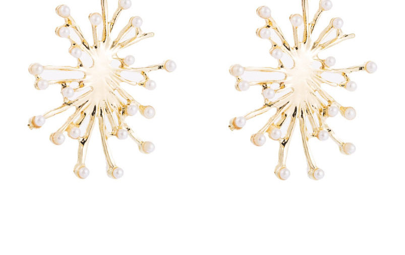 Fashion Golden Starry Pearl Alloy Long Earrings,Drop Earrings