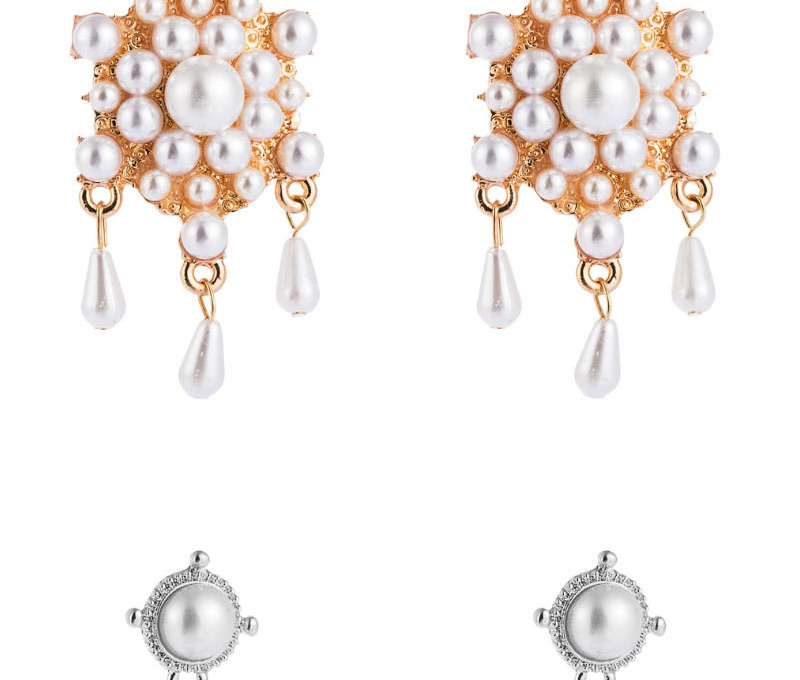 Fashion Golden Pearl Multilayer Alloy Long Tassel Earrings,Drop Earrings