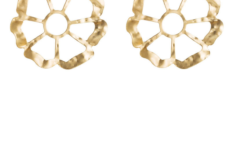 Fashion Golden Irregular Bump Flower Asian Gold Pierced Earrings,Drop Earrings