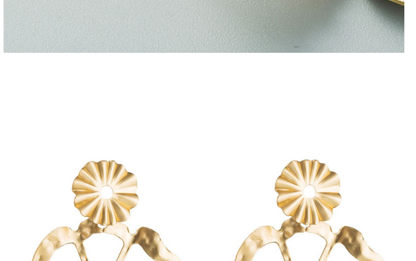 Fashion Golden Irregular Bump Flower Asian Gold Pierced Earrings,Drop Earrings