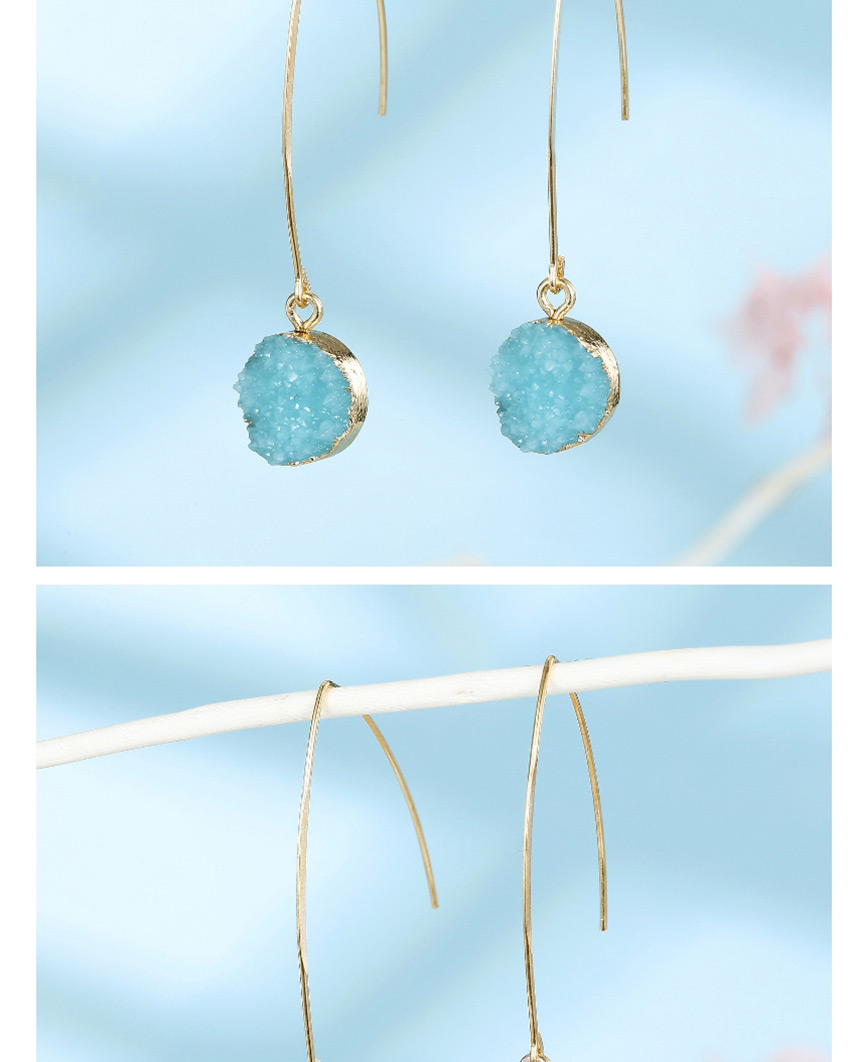 Fashion Pink Imitation Natural Stone Round Bud Resin Earrings,Drop Earrings