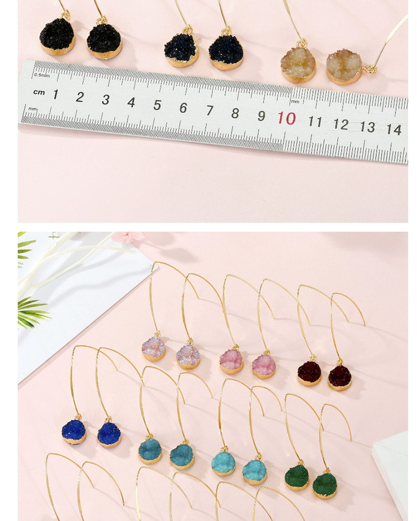 Fashion Pink Imitation Natural Stone Round Bud Resin Earrings,Drop Earrings