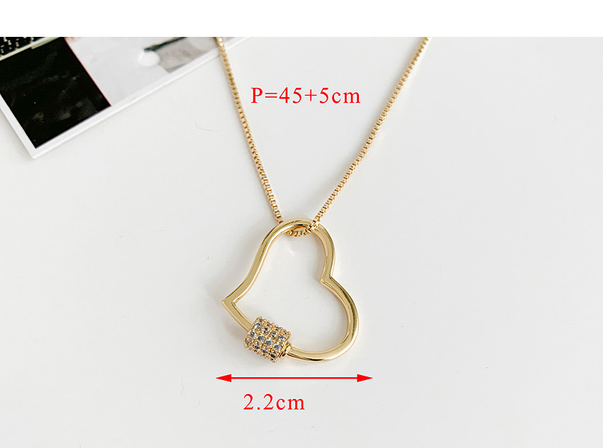 Fashion Golden Cubic Zirconia Love Necklace,Necklaces