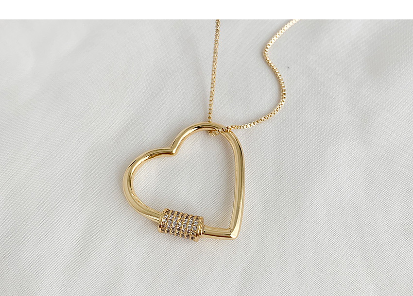 Fashion Golden Cubic Zirconia Love Necklace,Necklaces