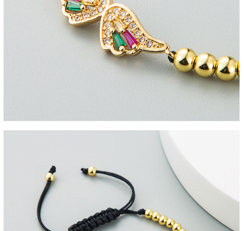 Fashion Color Brass Inlaid Colorful Zircon Woven Pull Wing Bracelet,Bracelets