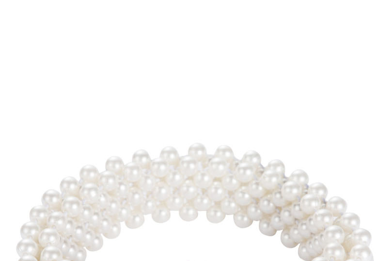 Fashion White Multi-layered Pearl Rose Belt With Diamonds,Waist Chain