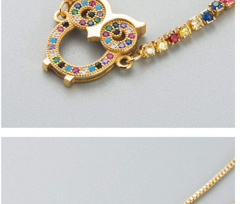 Fashion Color Brass-colored Zircon Woven Elephant Pull Bracelet,Bracelets