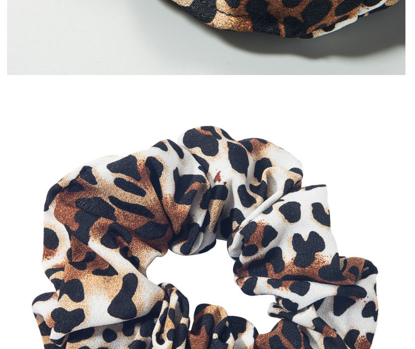 Fashion Black Leopard Fabric Pleated Bowel Hair Rope,Hair Ring