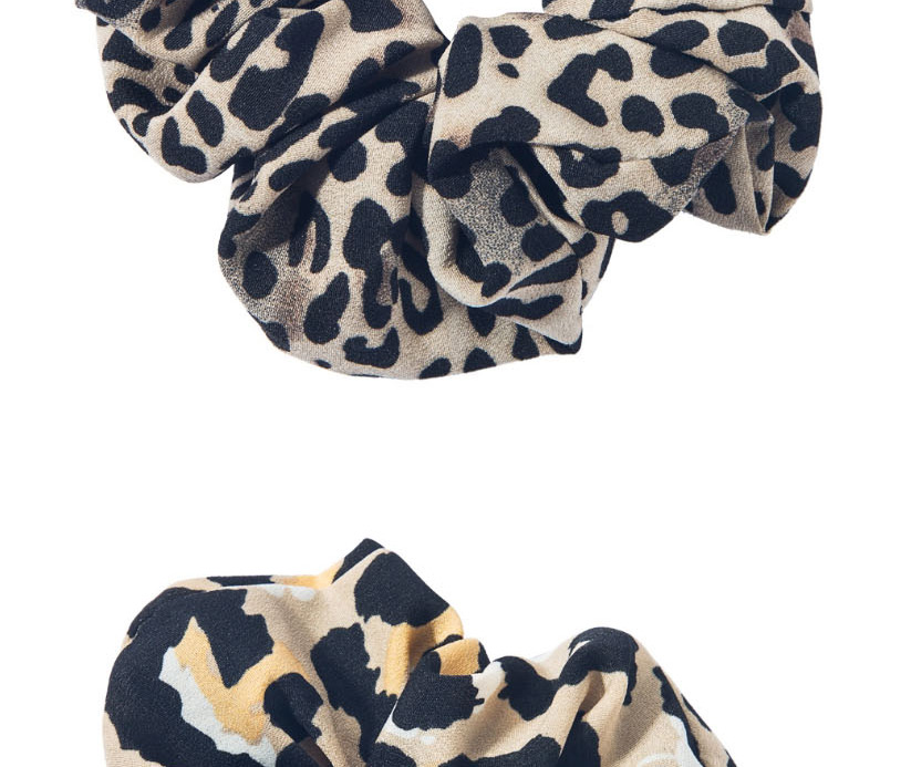 Fashion Black Leopard Fabric Pleated Bowel Hair Rope,Hair Ring