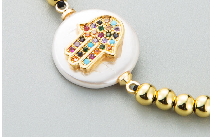 Fashion Color Drawstring Palm With Colorful Zircon Pearl Bracelet,Bracelets