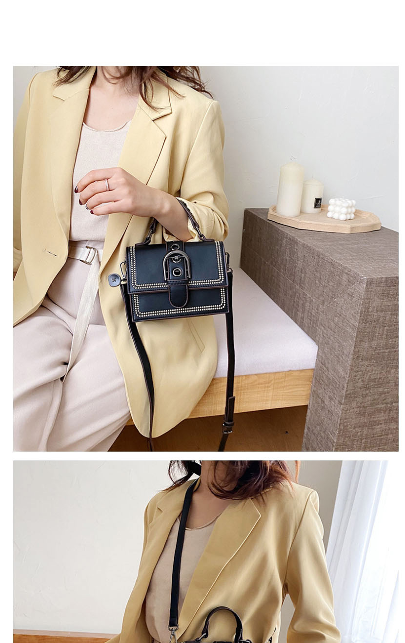 Fashion Khaki Stitched Strap Shoulder Bag,Handbags