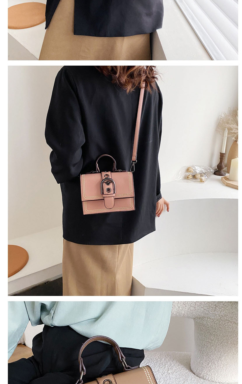 Fashion Khaki Stitched Strap Shoulder Bag,Handbags