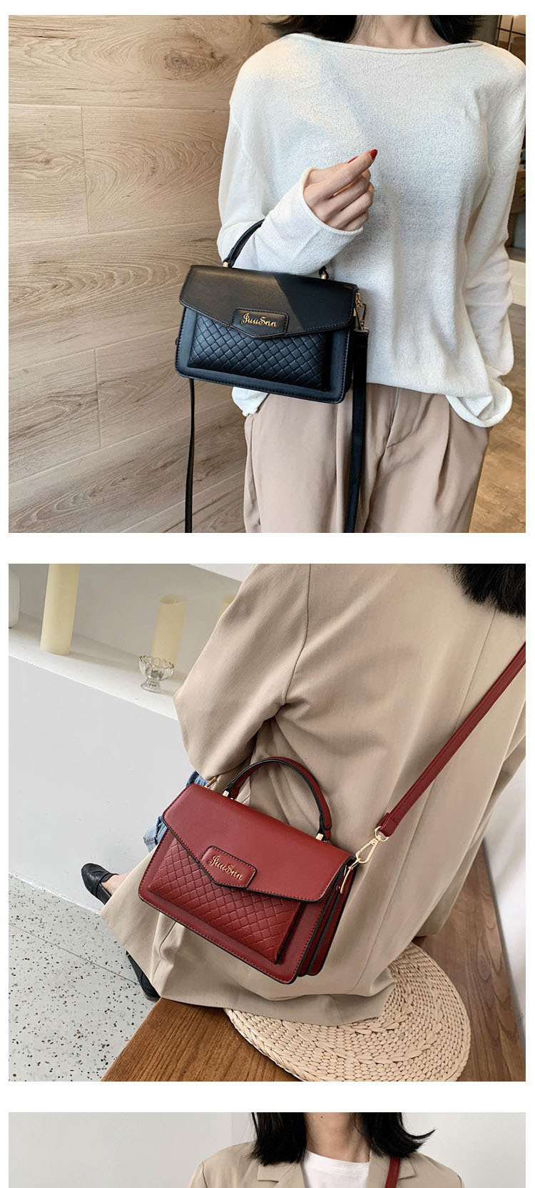 Fashion Black Bronzed Diamond Cross Body Shoulder Bag,Handbags