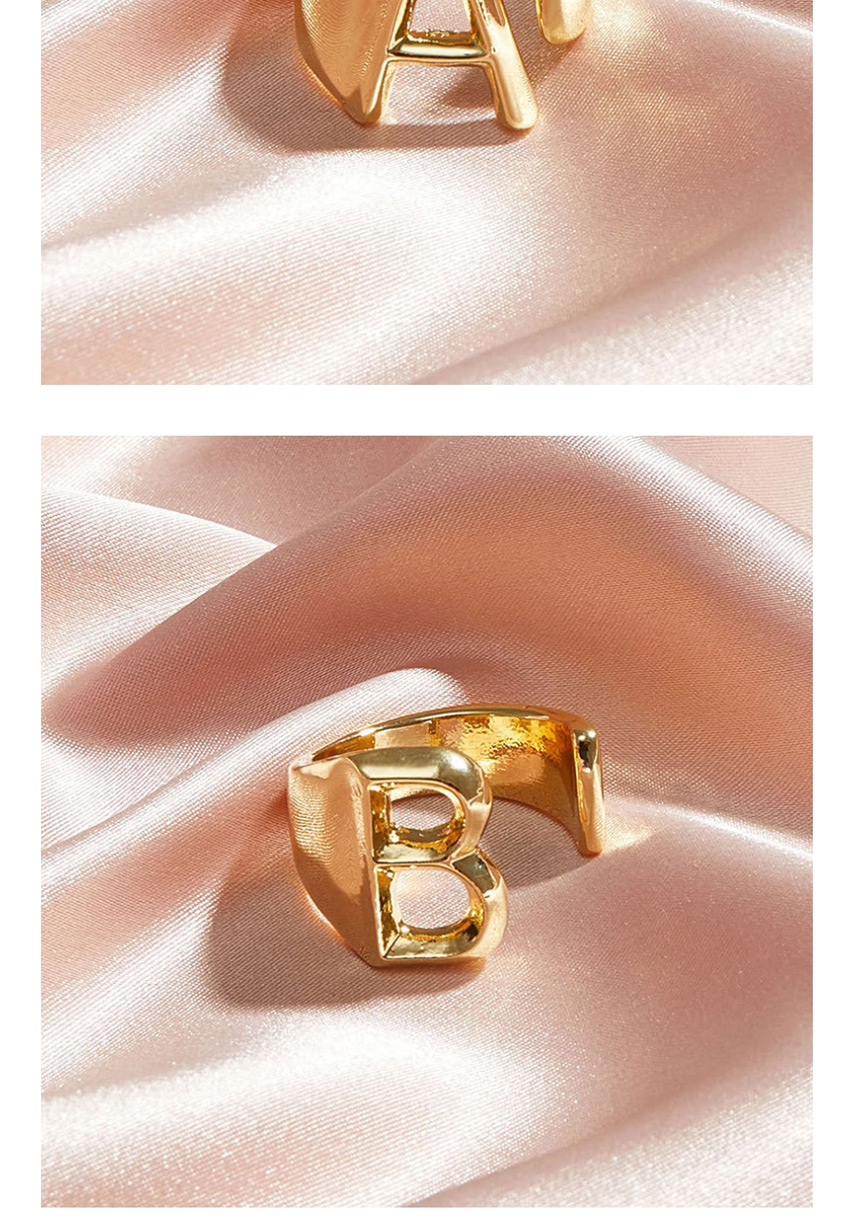 Fashion Golden H Letter Opening Adjustable Metal Ring,Fashion Rings