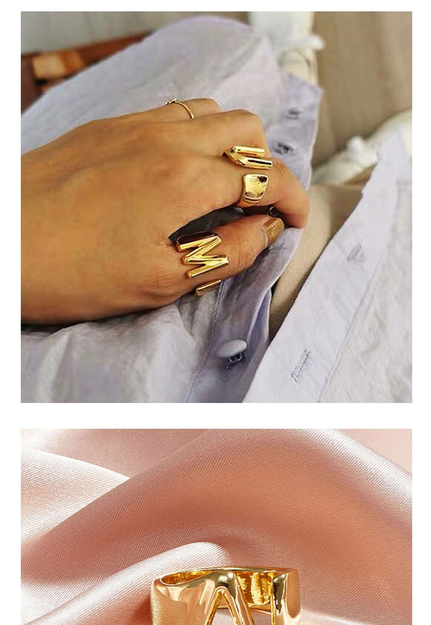 Fashion Golden R Letter Opening Adjustable Metal Ring,Fashion Rings