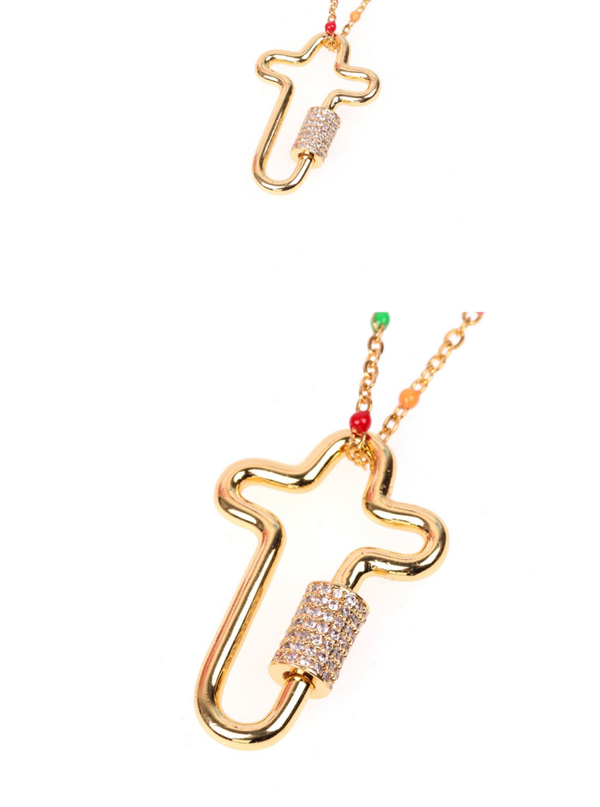Fashion Golden Micro Set Zircon Pentagram Hollow Stainless Steel Necklace,Necklaces
