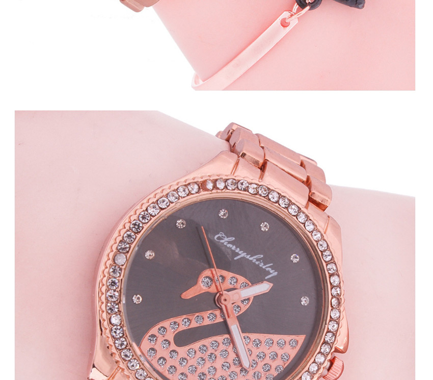 Fashion Diamond Swan Starry Swan Watch With Diamonds And Steel Band,Ladies Watches