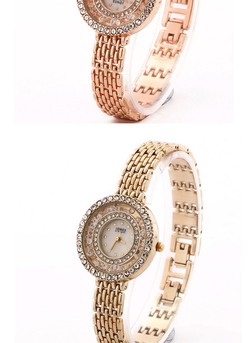 Fashion Golden Watch + Bracelet Quicksand Rhinestone Steel Band Metal Quartz Ladies Watch Bracelet Set,Ladies Watches