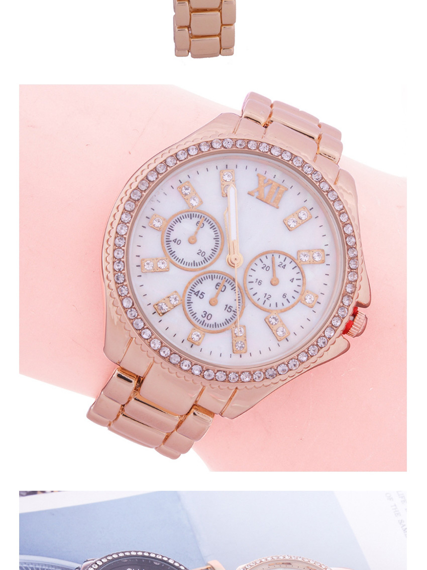 Fashion Rose Gold Diamond Face Ladies Watch With Quartz And Diamonds,Ladies Watches