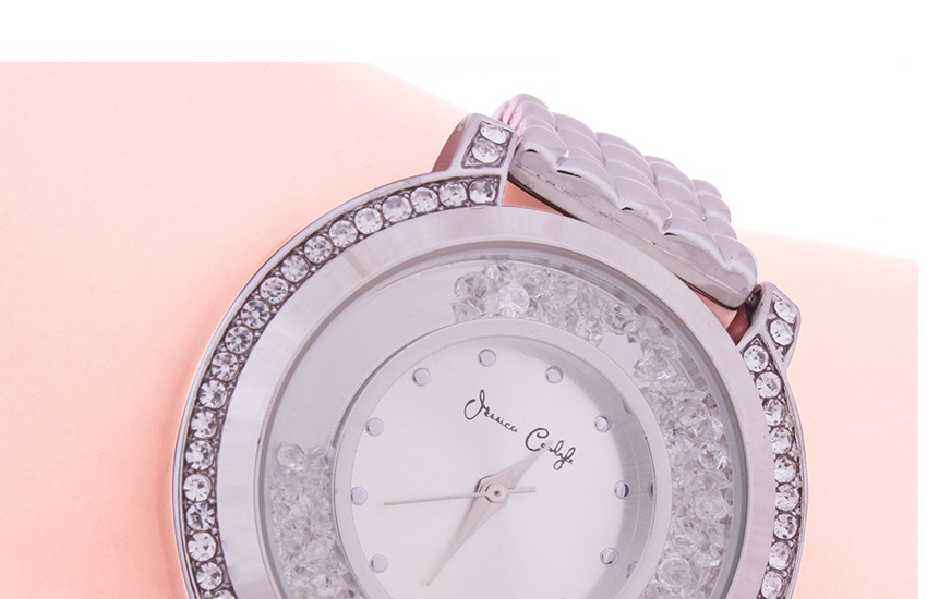 Fashion Silver Ladies Quartz Watch With Quicksand,Ladies Watches