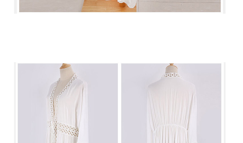 Fashion White Multi-circle Lace Cardigan Sun Protection Clothing,Sunscreen Shirts