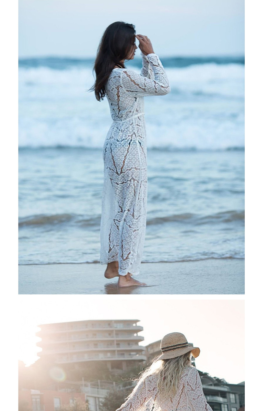 Fashion White Lace Cutout Sunblock Cardigan,Sunscreen Shirts