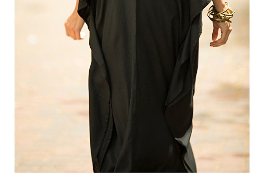 Fashion Black V-neck Gold-lined Strapless Skirt,Sunscreen Shirts