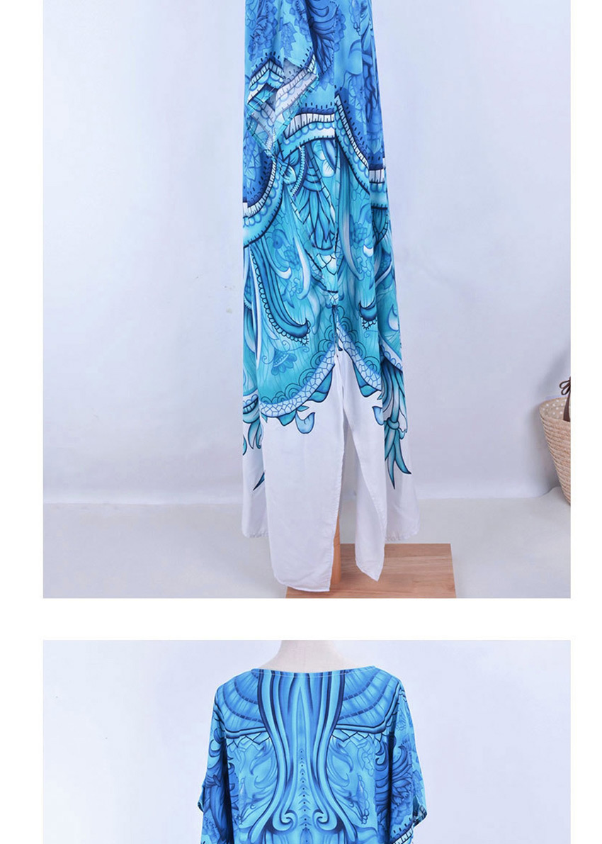 Fashion Photo Color Cotton-print Robe Smock Dress,Sunscreen Shirts
