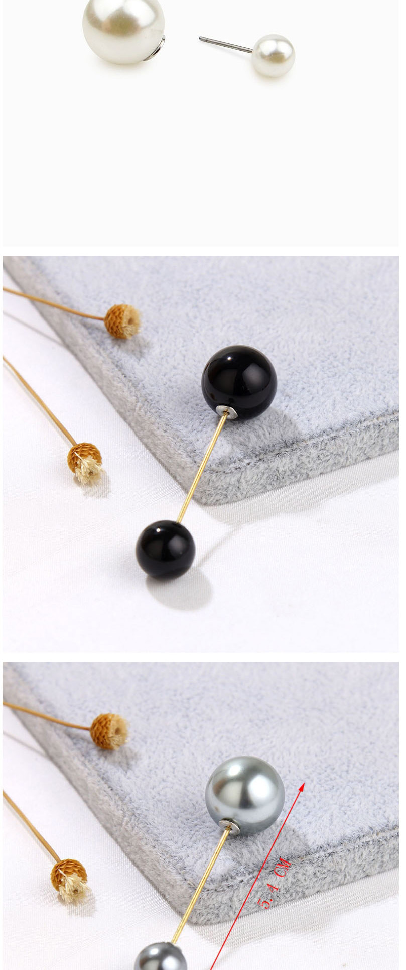 Fashion Red Pearl Alloy Zircon Double Headed Pearl Brooch,Korean Brooches
