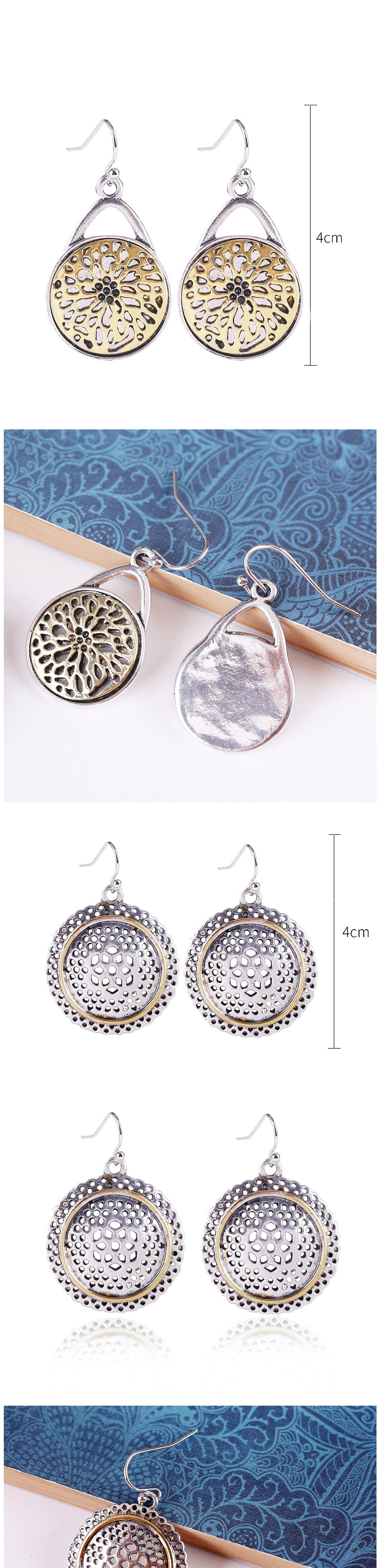 Fashion Silver Alloy Hand Wrapped Geometric Earrings,Drop Earrings