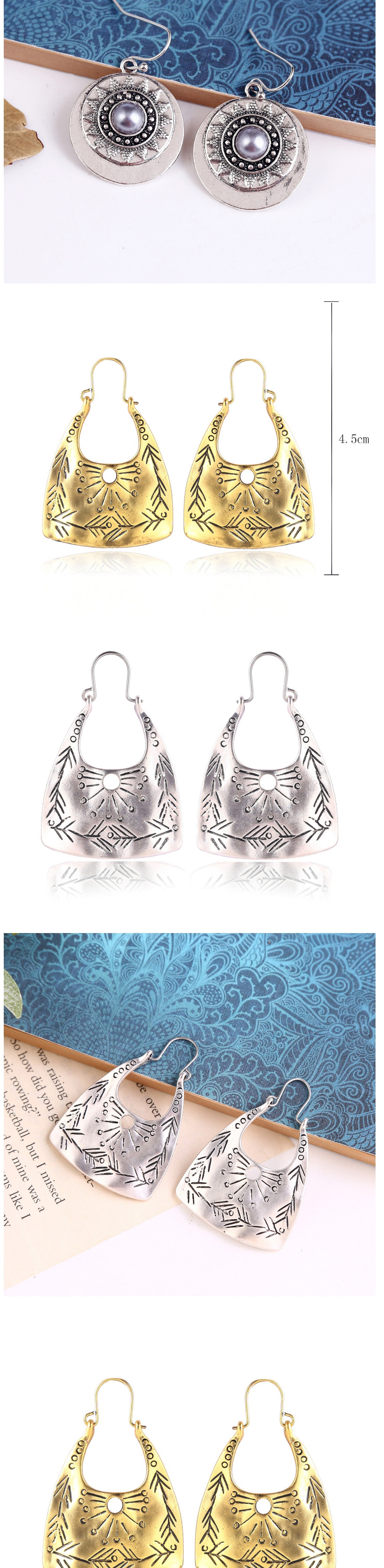 Fashion Silver Alloy Hand Wrapped Geometric Earrings,Drop Earrings