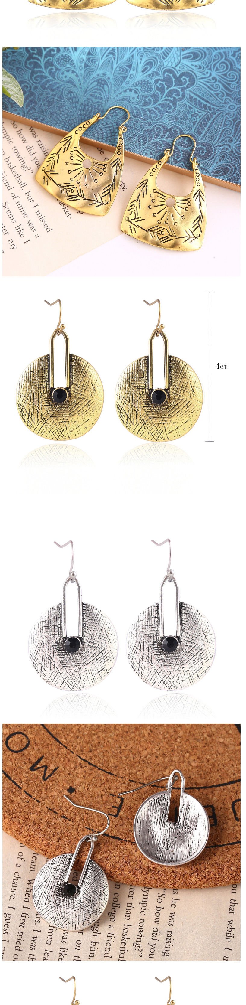 Fashion Golden Alloy Hand Wrapped Geometric Earrings,Drop Earrings