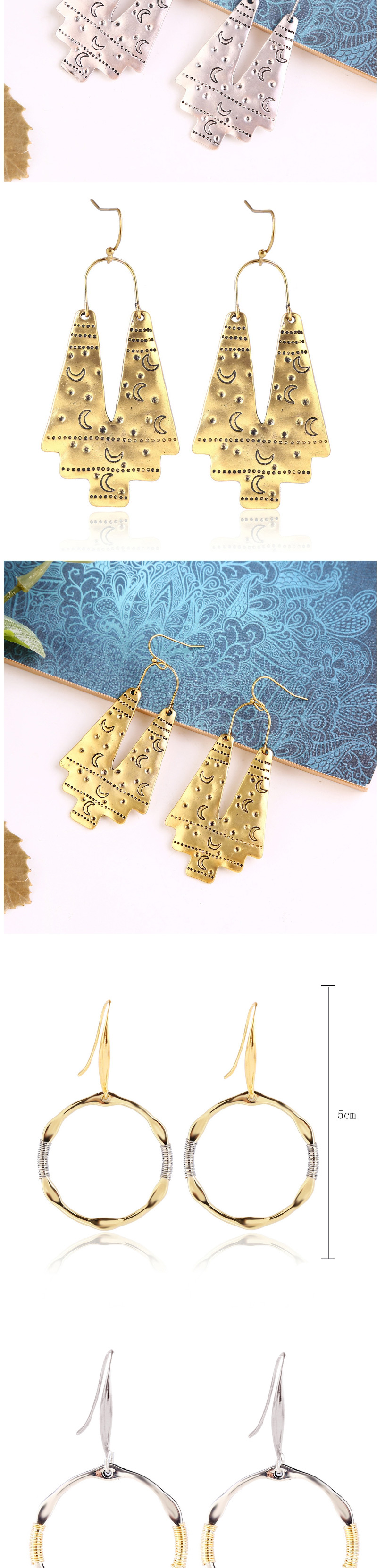 Fashion Golden Alloy Hand Wrapped Geometric Earrings,Drop Earrings