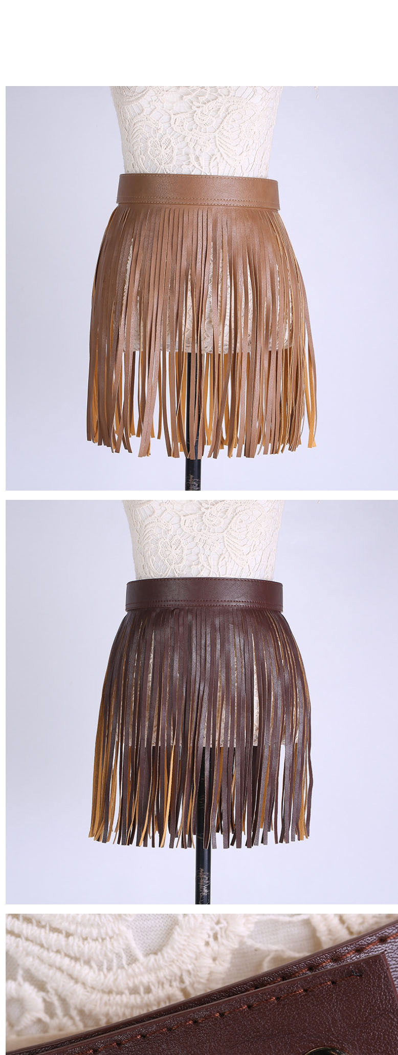 Fashion Black Long 45cm Fringe Skirt Long Waist Belt,Wide belts