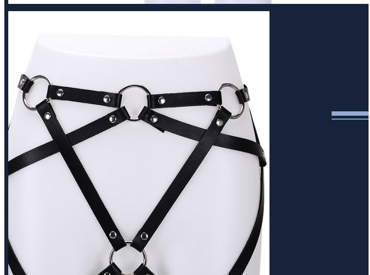 Fashion Black Studded Belt With Leg Loop Belt,Wide belts