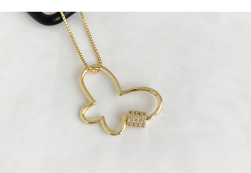 Fashion Golden Cubic Zirconia Butterfly Necklace,Necklaces