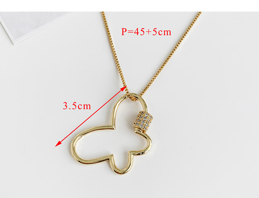 Fashion Golden Cubic Zirconia Butterfly Necklace,Necklaces