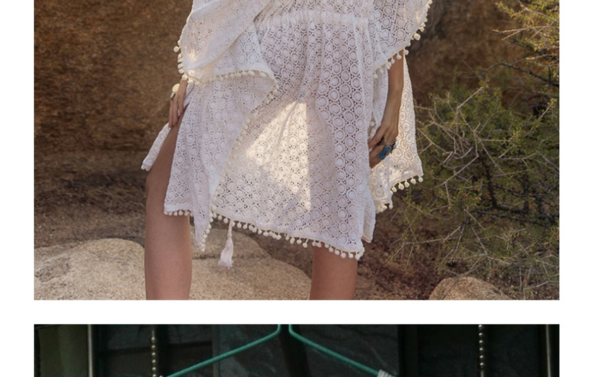 Fashion White Lace Ball Loose Loose Plus Size Cardigan Sun Protection Clothing,Sunscreen Shirts