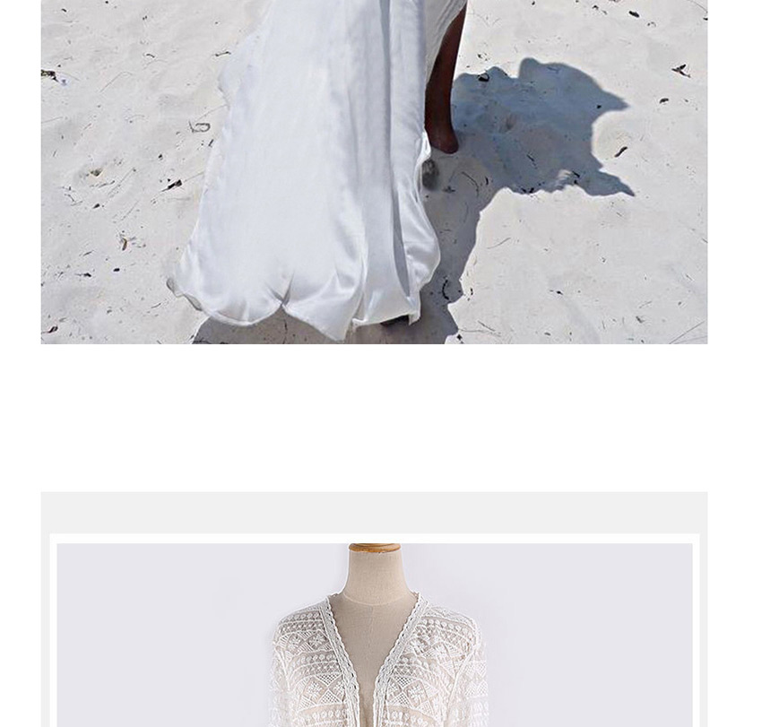 Fashion White Long Cotton Cardigan With Lace Cardigan,Sunscreen Shirts