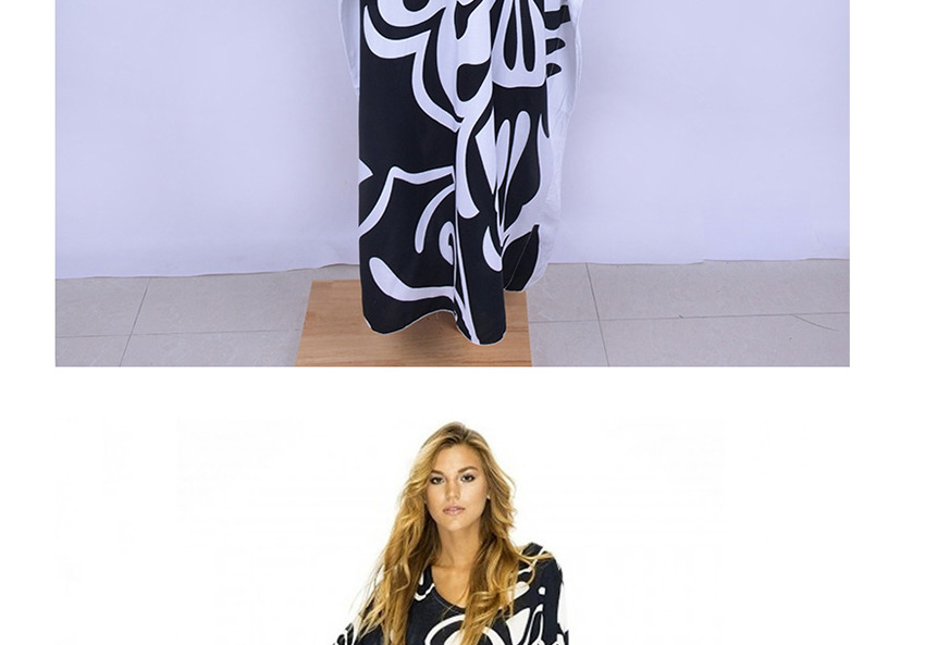 Fashion Black Butterfly Print On White (pictured) Nylon Butterfly Print Loose Sun Dress,Sunscreen Shirts
