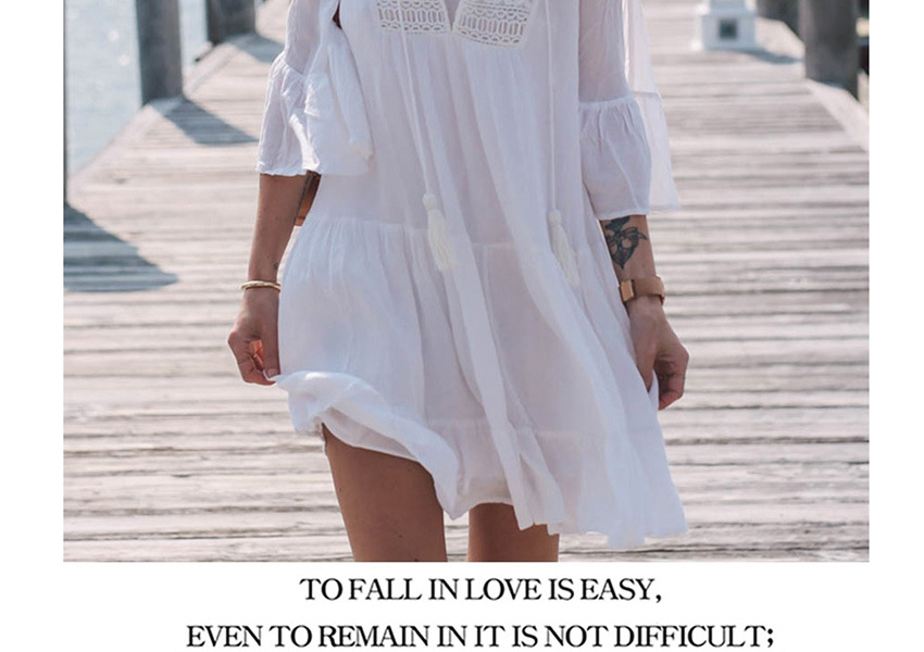 Fashion White Nylon Cotton Hook Flower Loose Plus Size Sun Clothes,Sunscreen Shirts