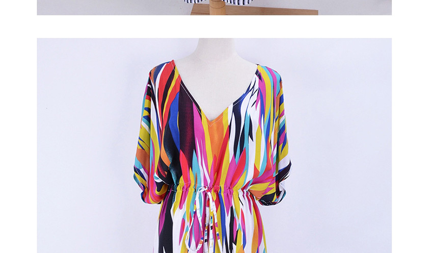 Fashion Color Rainbow Cotton Loose Large Size Pumping Sunscreen Dress,Sunscreen Shirts