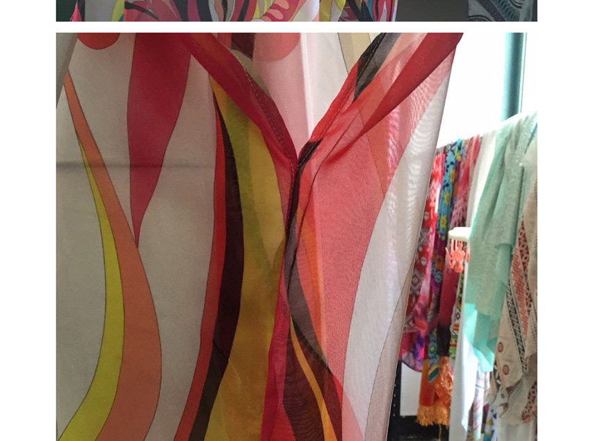 Fashion Color Floral Print Split Sunscreen Dress,Sunscreen Shirts