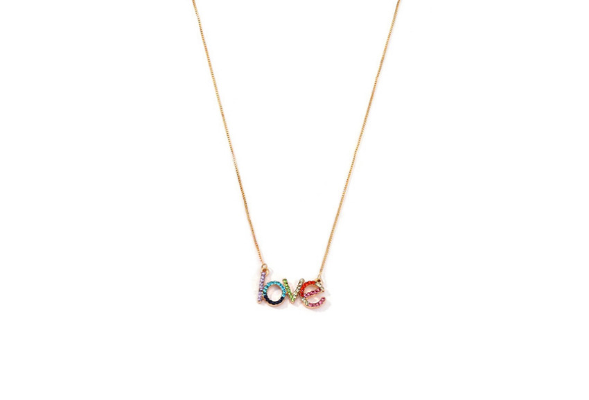 Fashion Color Openwork Necklace With Colored Diamonds,Pendants
