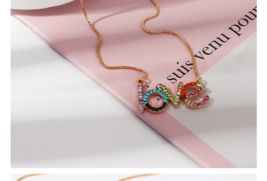 Fashion Color Openwork Necklace With Colored Diamonds,Pendants