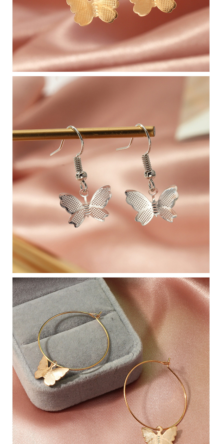 Fashion Silver Alloy Butterfly Drop Earrings,Drop Earrings