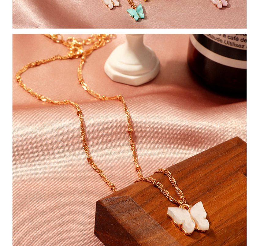 Fashion Color Acrylic Butterfly Ball Bead Necklace,Pendants